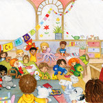 Illustration aus "Paffi, ein kleiner Drache in der Schule", Jumbo Verlag, siehe Kinderbücher