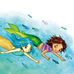 Illustration aus "Meermädchengeschichten", Bildermaus-Band vom Loewe-Verlag (siehe Kinderbücher), Im Buchhandel erhältlich