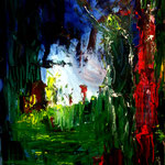 "help me find a proper way" oil on wood