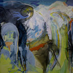 "tears for Allah" Oil on canvas, 200x380