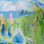 "at the beach" Oil on canvas, 150x200