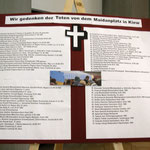 Die Toten des Maidan (Gedenktafel - ausgestellt in den 4 Kirchen des Pastoralen Raumes)