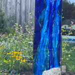 Wasserfall, Glasarbeit in Fusionstechnik, 50 x 150 cm, 2024