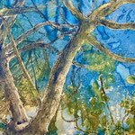 Feigenbaum im Garten von Lilli und Federica | Mischtechnik auf Papier |  90 x 180 cm | 2021