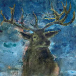 Erscheinung (Hirsch) | Tusche und Acryl auf Papier  | 100 x 100 cm | 2020
