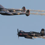  F4U-4 Corsair & Lockheed P-38 Lightning der Fyingbulls aus Österreich.