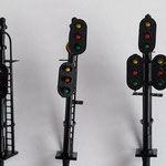 Die 3 unterschiedlichen japanischen Signale mit 2 bzw. 3 Signalköpfen
