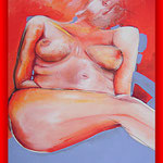 "Roter Akt 2" Acryl auf Leinwand  80x100 cm  € 550,-