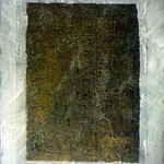 Ciro Indellicati - Wabi - Sabi”  Gesso, acrilico, polvere dorata e inchiostro su cartone. cm. 50x70