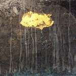 Ciro Indellicati - Assediati dall'ombra - tecnica mista su tela, cm 60 x 70