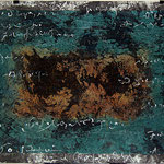 Ciro Indellicati -2011 “l’orlo della terra”  Gesso, acrilico, china, grafite su cartone. cm. 70 x 100