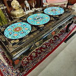 table basse chinoise laquée et cloisonnée