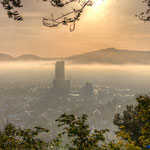 Sonnenaufgang über Jena vom Forst aus gesehen