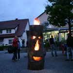 Feuerskulptur, Oliver Sander, Burning Beard, Kunstnacht Bad Ditzenbach,