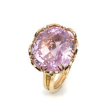 Schmuckstück! Ring in Roségold 750 mit 15 mm großem Kunzit