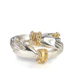 Ring "Hände" Silber und Gold