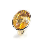 Ring in Gelbgold mit 18 x 13.5 mm großen Citrin