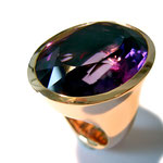 Großer Ring in Roségold mit Amethyst