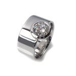 Exakte Form: Ring in Weißgold mit Einkaräter