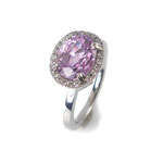 Neu: Ring in Weißgold mit pink Saphir und Brillanten