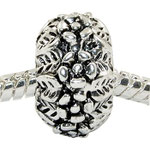 "Blumen", Perle veredelt mit 925 Sterling Silber, versilbert, 8 x 13 mm, Loch 4,5 mm
