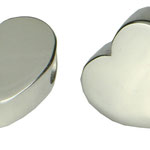 "Massives Herz kantig groß!" - Edelstahl Herz-Perle - 14 x 14 x 6mm, Loch 4 mm