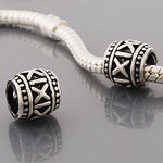 "X", Perle veredelt mit 925 Sterling Silber, versilbert, 8 x 8 mm, Loch 4,5 mm