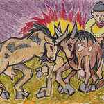 "Pastorello" - anno 1990 - cera su carta - cm. 30x40