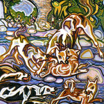 Cani - cera su carta - 1995 - cm 60x50