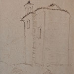 "La chiesetta di Brolo" - "La gesa nova" - matita su carta - cm. 26x24