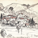 "Case di Quarna Sopra" anno 1961 - pennarello su carta - cm.24x25