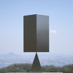 「Oblong Block Triangular prism」　stainless steel, magnet  :  w 19 d 19 h 43cm