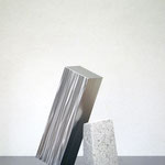 「Two Oblong Blocks 」  stainless steel, magnet, granite
