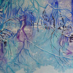 Winter am Krötentümpel, Acryl auf Leinwand, 75cmx100cm, 2021 / 1.400€