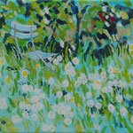 Pusteblumenzeit, Arcyl auf Leinwand, 18cmx24cm, 2025 / 180€.