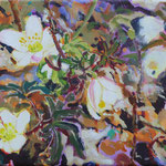 Buschwindröschen, Acryl auf Leinwand, 18cmx24cm, 2025 / 180€.