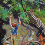 Waldkonzert, Acryl auf Leinwand, 24cmx18cm, 2021 / 160€.