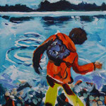 Junge, Acryl auf Leinwand, 24cmx18cm, 2020 / 160€.