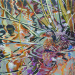 gut getarnt, Acryl auf Leinwand, 50cmx70cm, 2025 / 650€.