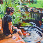 Sommertag, Arcyl auf Leinwand, 18cmx24cm, 2021 / 160€.