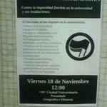 Detalle del panfleto de la convocatoria antifascista.