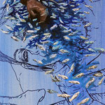 Fish, 52,5x35,5cm, mixed media on canvas, 2014