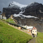 Eigergletscher. Letzte Station vor der Einfahrt in den Tunnel zum Jungfraujoch, Top of Europe.