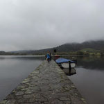 Waiting for the boat to Inchmahome Priory.