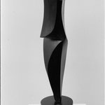 sculpture en bois  noirci H. 40 cm