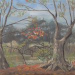 風景 Paysage   31.8×41cm カンバスに油彩  l'huile sur toile   1996 