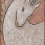 ユニコーン Unicorne  41×33cm カンバスに油彩  l'huile sur toile  2007