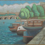 セーヌ川岸 Quai de la Seine  54×65cm  カンバスに油彩 l'huile sur toile  2008  