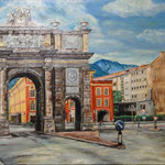 インスブルック凱旋門 Innsbruck  Autriche   72.7×91cm カンバスに油彩  l'huile sur toile   1996