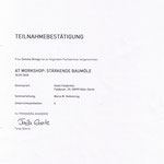 Teilnahmebestätigung AT Workshop: Stärkende Baumöle (Foto privat)